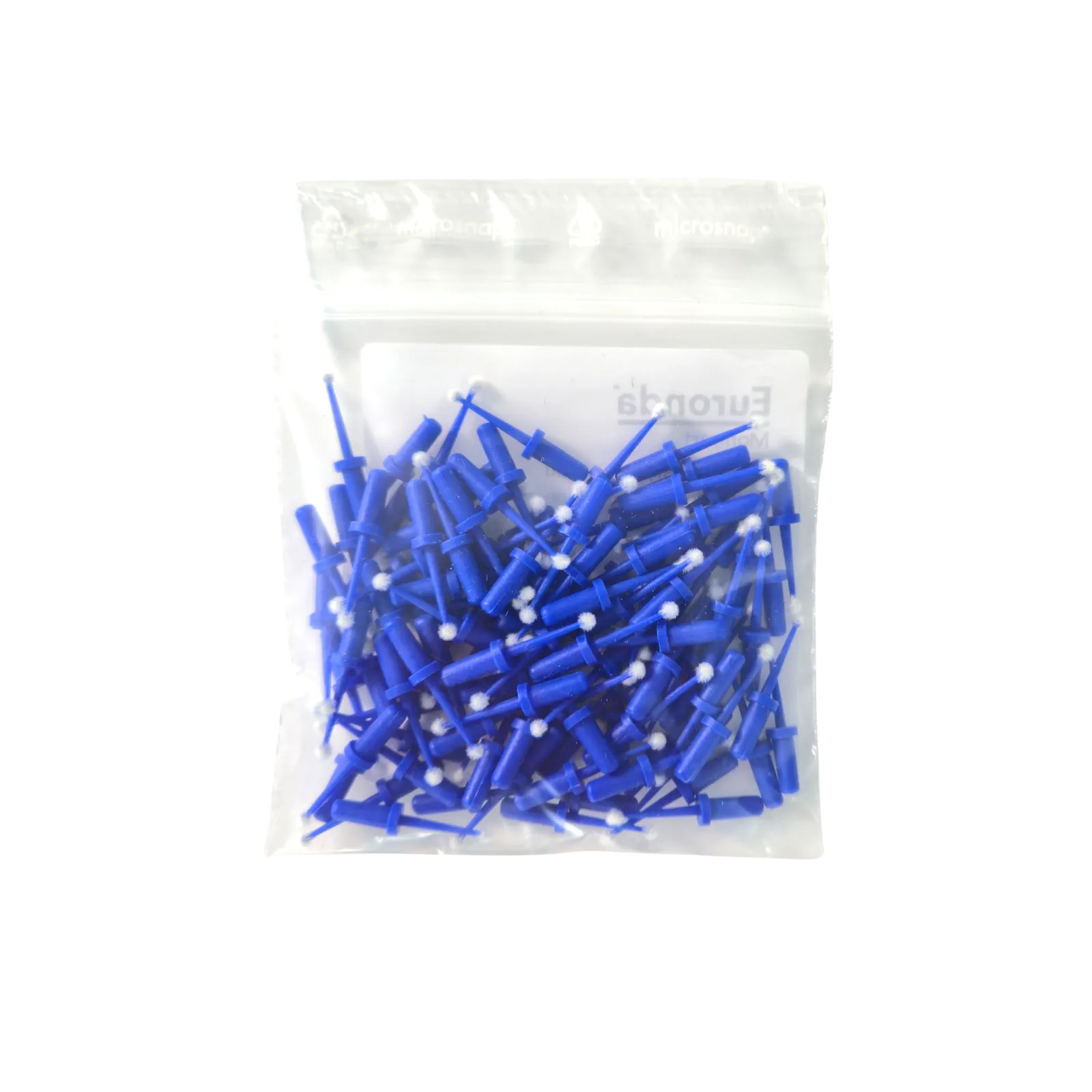 Klarsichtbeutel mit blauen Monoart Applikationsspitzen
