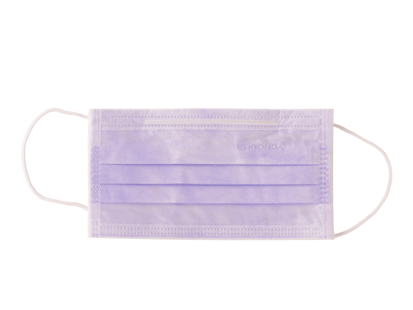 Medizinischer Mundschutz 3-lagig lila mit Gummizug